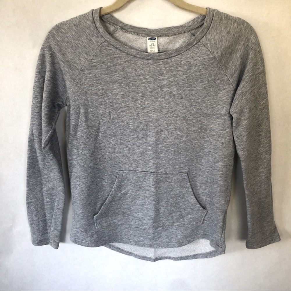 Grey Crewneck Sweater with Pocket